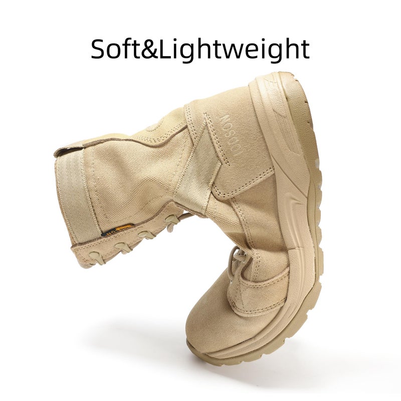 IODSON Men's Breathable Work Tactical Military Boots Lightweight Combat Army Motorcycle Jungle bootsï¼ˆBrown 9.5ï¼‰ - Image 2